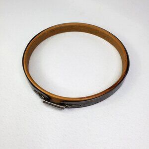 Vintage Wooden & Metal Spring Hold Tight Tension Embroidery Hoop 4" Diameter